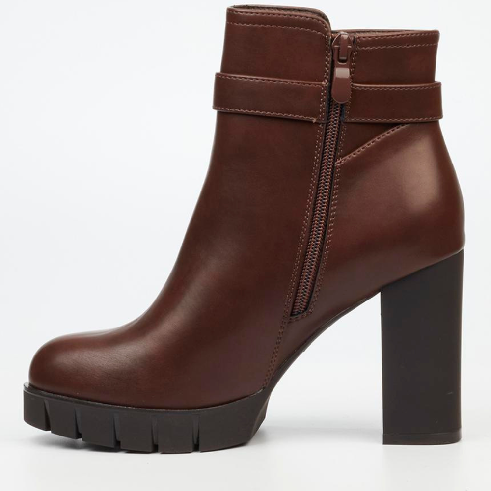 Miss Black Darling 3 faux leather chocolate brown boot