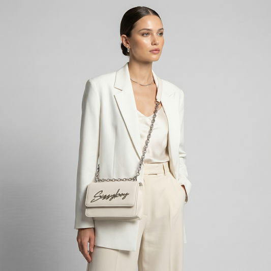 Slay Fest - Structured Crossbody Bag - Cream