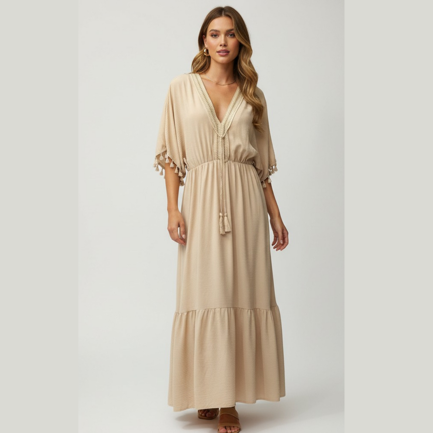 Desert Dream- Beige Kaftan Dress
