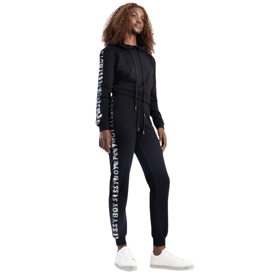 Cayo Hoodie And Pants With Branded Sequin Tape.