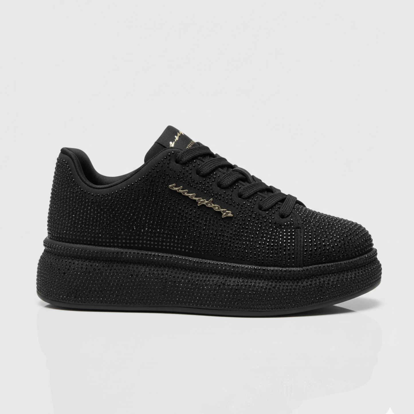 Emblazon - Black All Over Diamante Sneaker