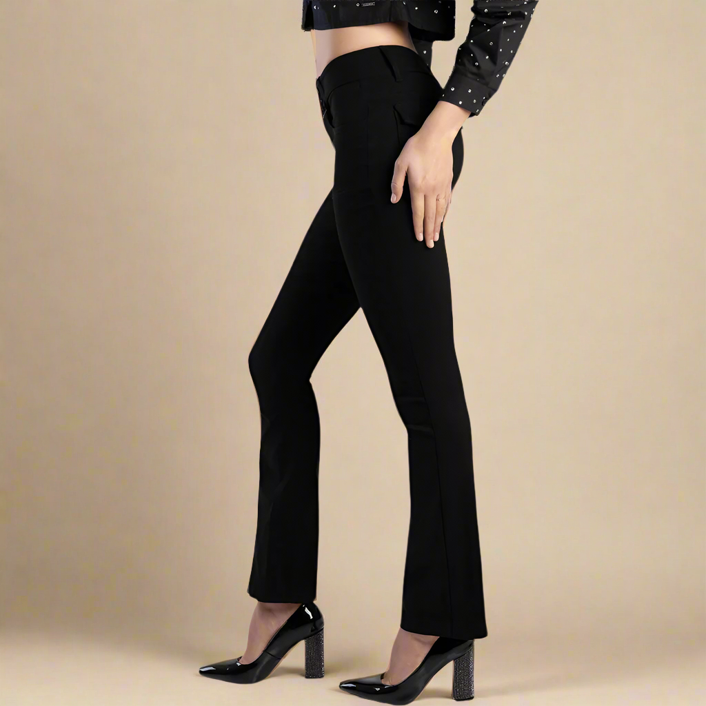 Sissy Boy Black Formal Bootleg Work Pants