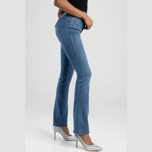 Southern - Medium Wash Low Rise Bum Booster Bootleg Jean
