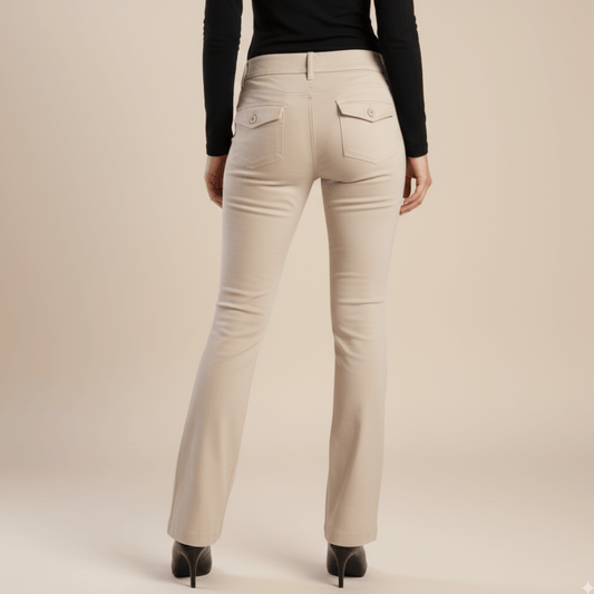 Professional women’s Sissy Boy Stone Bootleg Pants, mid rise tailored fit for stylish workwear