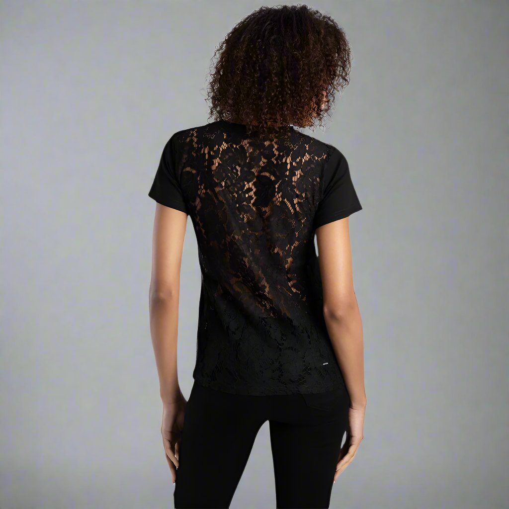 Sissy Boy lace detail short sleeve tee