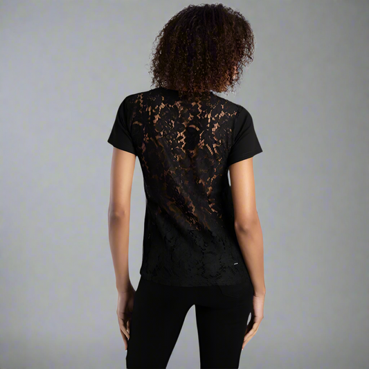 Sissy Boy lace detail short sleeve tee