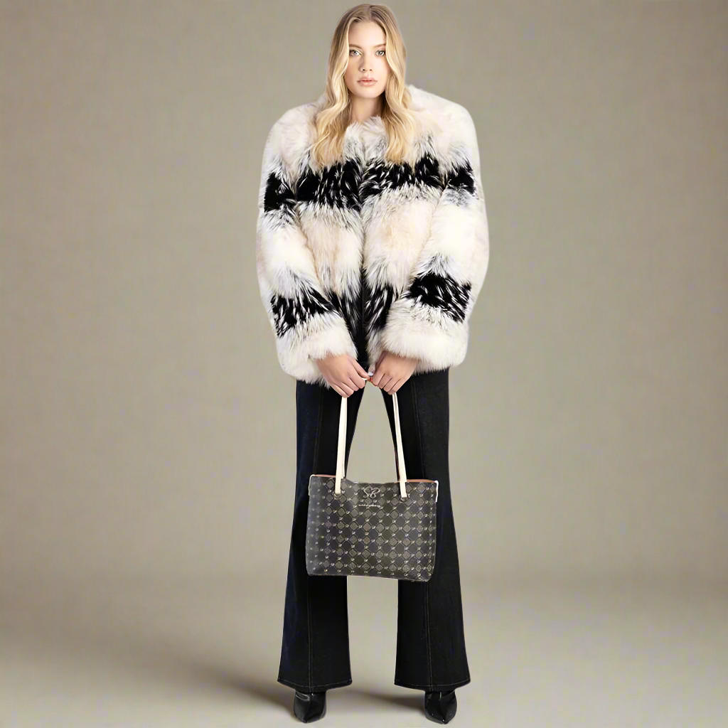 Faux Leather Tote Bag with SB Logo Print - HAYLEY by Sissy Boy