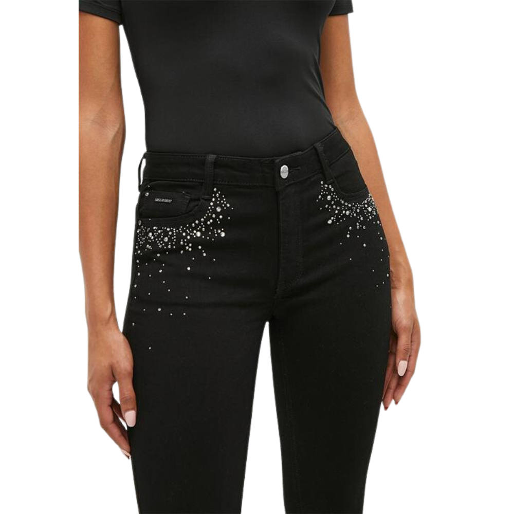 Dahlia - Mid Rise Bootleg Jean With Bling