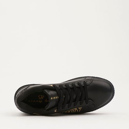 Sissy Boy Black Sneaker With Gold Print