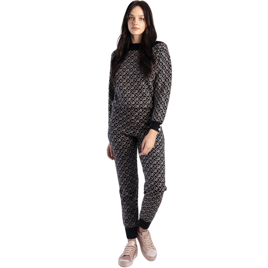 Logomania Knitted Top With Jogger Pants
