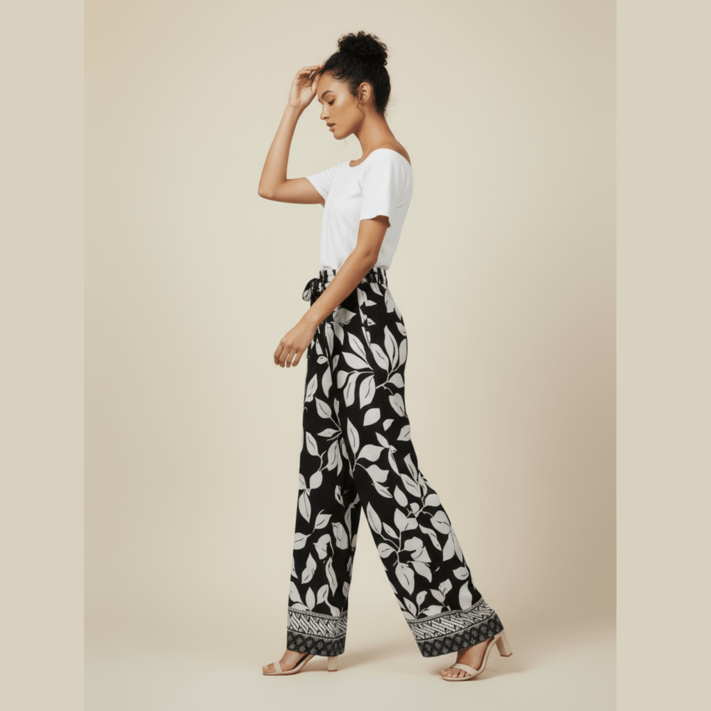 Elastic waist tie pants by Modern Dynasty