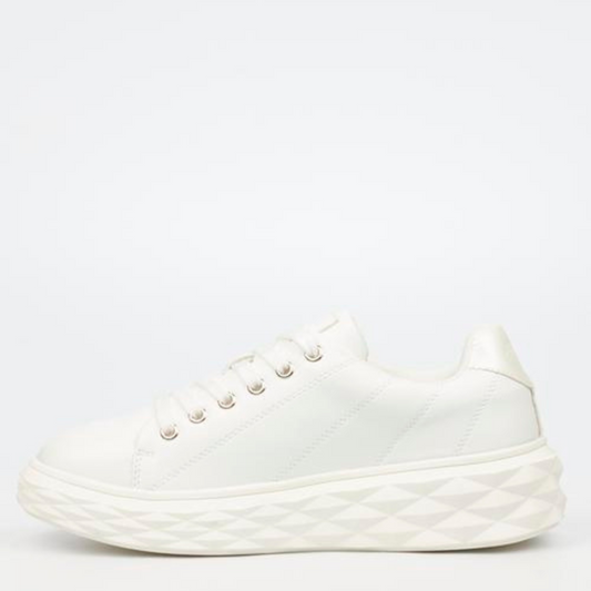White Chunky Miss Black Sneaker - Choo 1