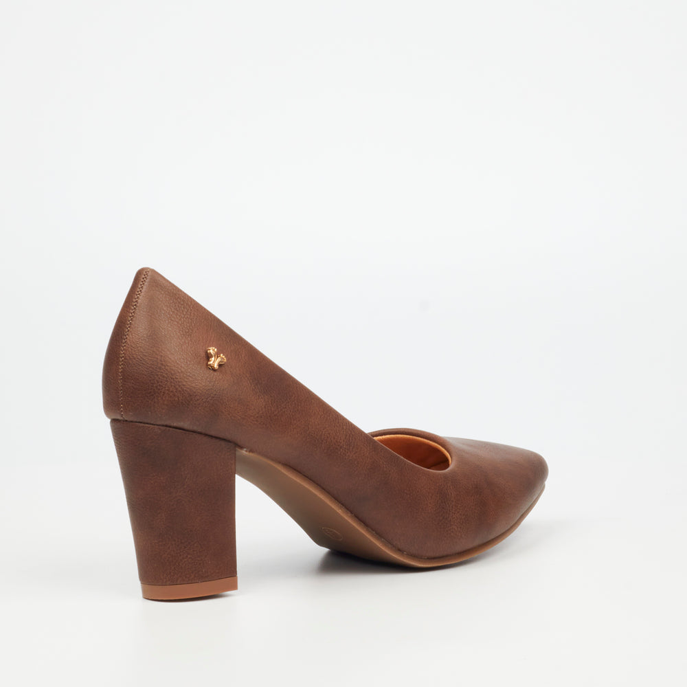 Alison - Brown Block Court Heel