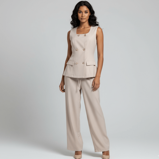 Modern Dynasty Beige Co-Ord Set