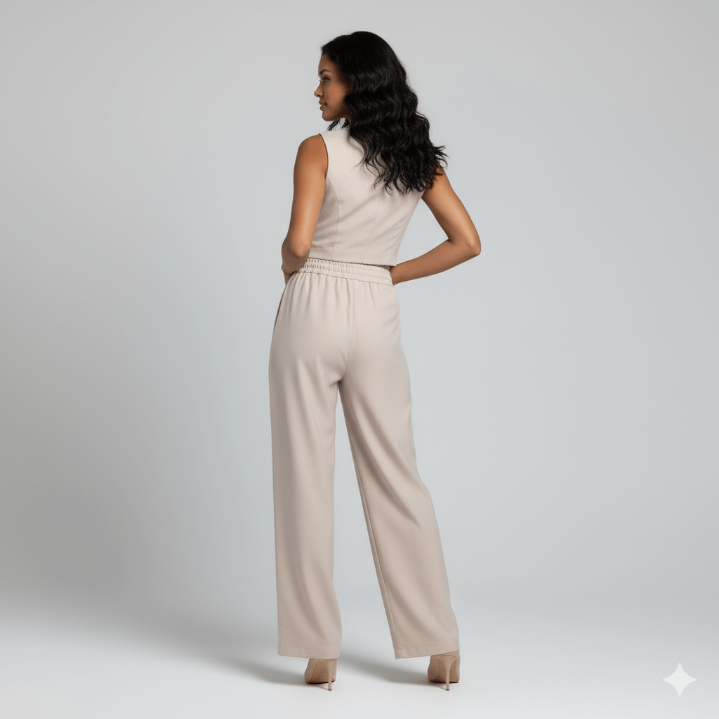 Women's beige two-piece co-ord set