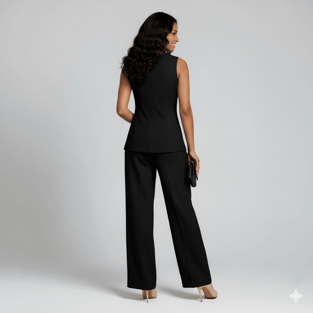 Elegant black co-ord outfit for women