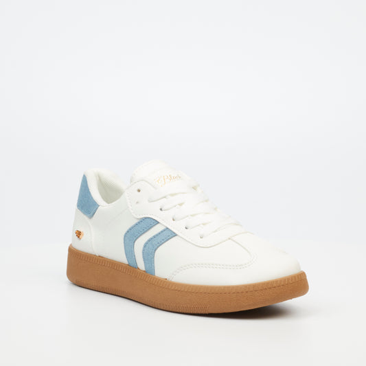 Buy Miss Black Row 1 Sneakers Online - Gum Sole, Blue Accents