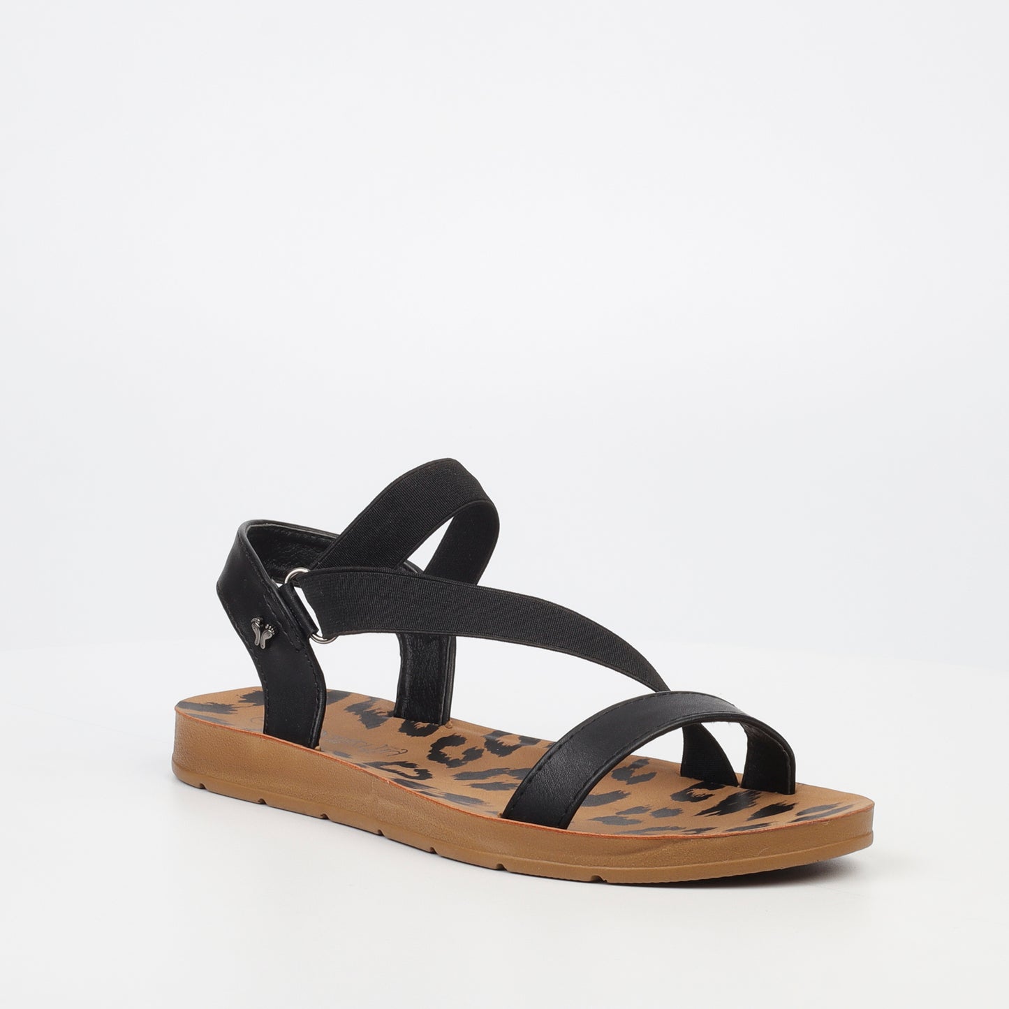 Zina 17 - Black Crossover Elastic Sandals