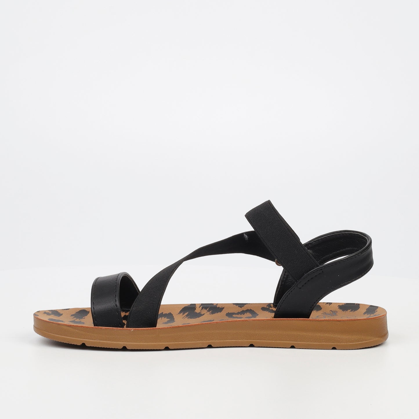 Zina 17 - Black Crossover Elastic Sandals