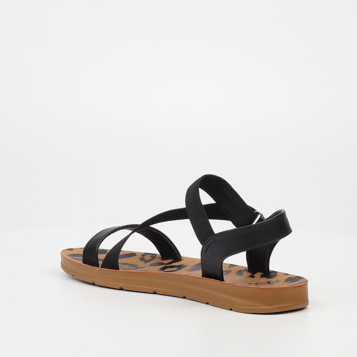 Zina 17 - Black Crossover Elastic Sandals