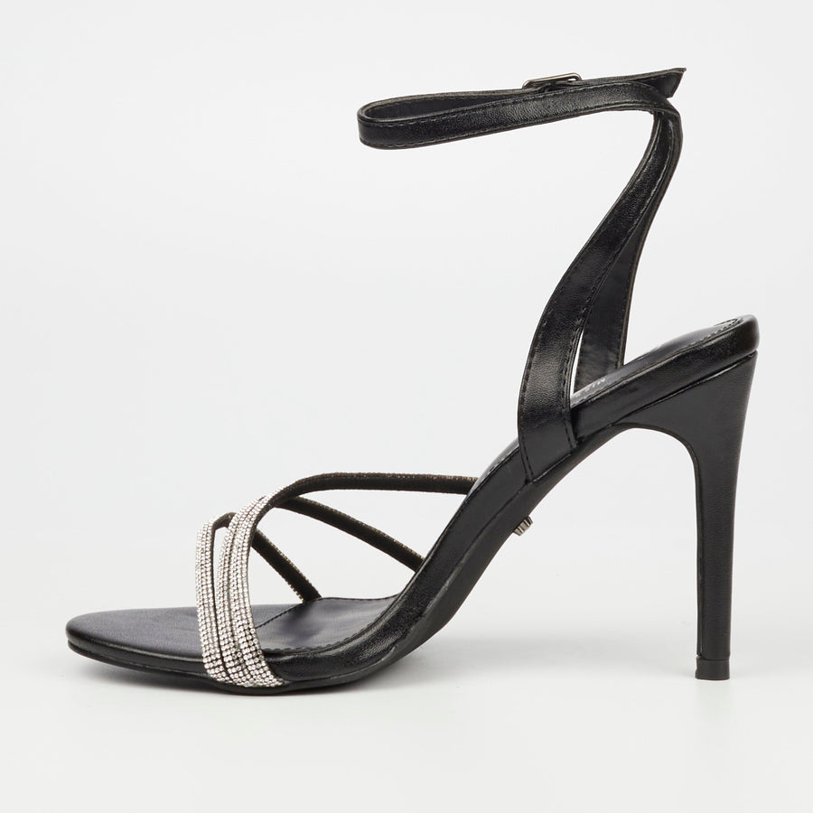 Open toe sale heels black