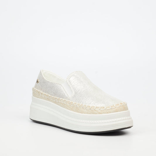 Women's white slip-on platform sneaker by Butterfly Feet