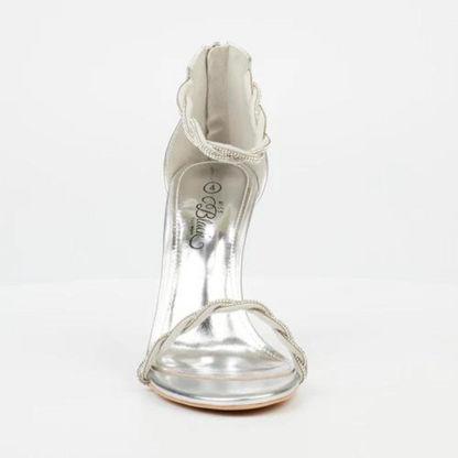 Jazz 9 - Silver Open Toe Heel