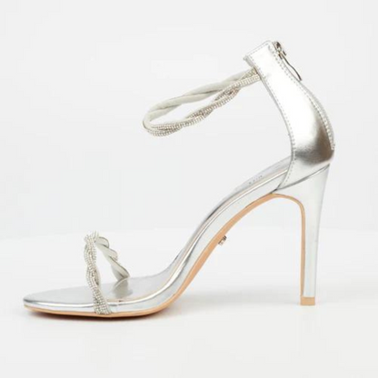 Jazz 9 - Silver Open Toe Heel