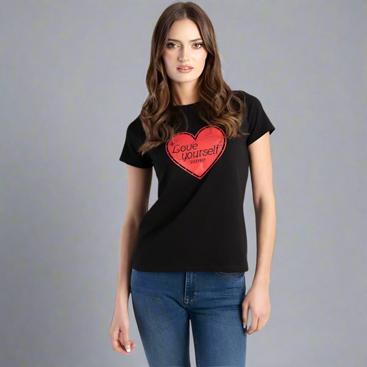 Shining Heart -  Regular Fit Logo Top