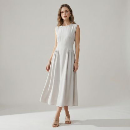 Lotus Lane - Stone Sleevless Midi Dress