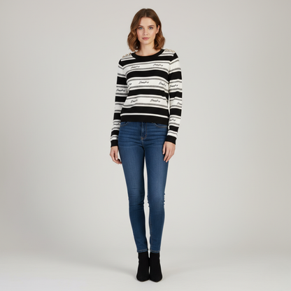 Sissy Boy Miss You More black and white striped knit sweater 