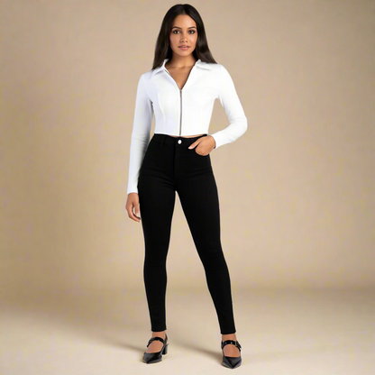 Sissy Boy Robyn Black Sateen Skinny Jeans mid-rise fit and 5-pocket detail