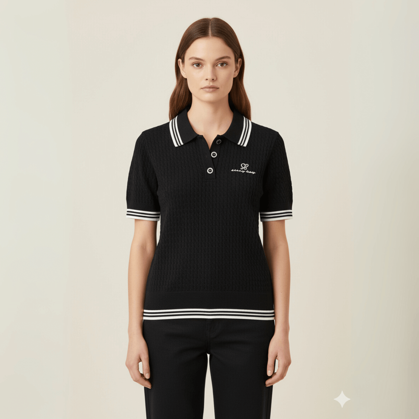 Georgiana Logo Knit Golf Shirt With Logo