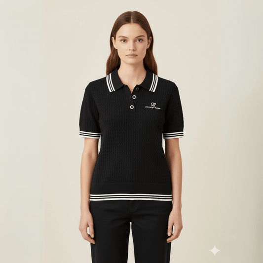 Georgiana Logo Knit Golf Shirt With Logo