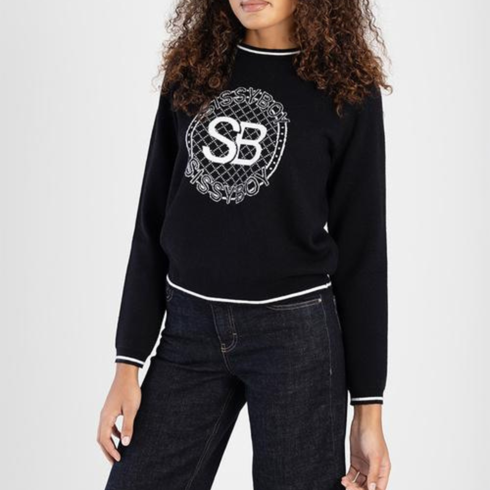 Marianna - Black Logo Knit Sweater