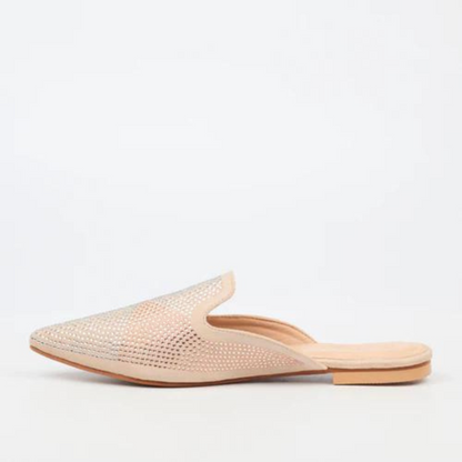 Zurich 2 - Nude Diamante Flats