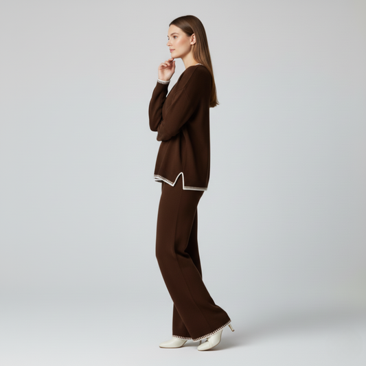 Modern Dynasty dark brown loungewear set