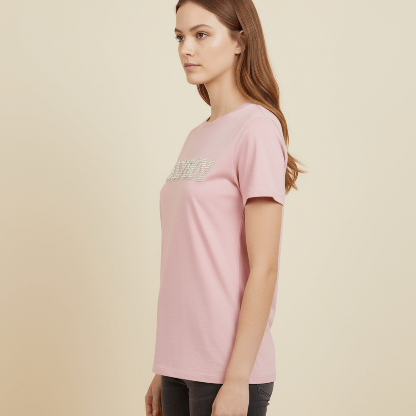 So Long Summer pale pink T-shirt by Sissy Boy, short sleeve women’s tee with sparkling logo design