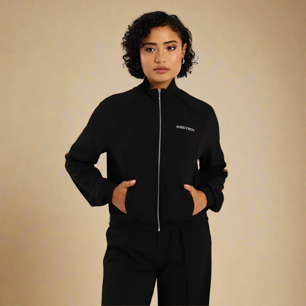 Champions - Sporty Cropped Jacket And Track Pant - Black