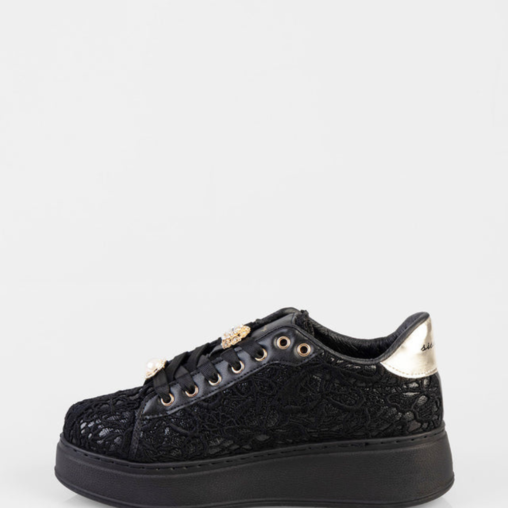 Black Sissy Boy platform sneakers with memory foam insole
