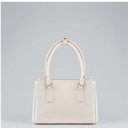 Small Sissy Boy tote bag in cream patent leather style – chic women’s fashion accessory
