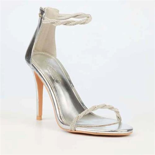 Jazz 9 - Silver Open Toe Heel