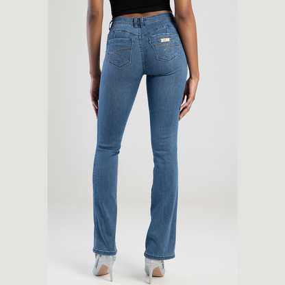 Southern - Medium Wash Low Rise Bum Booster Bootleg Jean