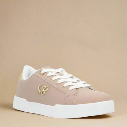 Sissy Boy Beige sneaker with white laces and sole 