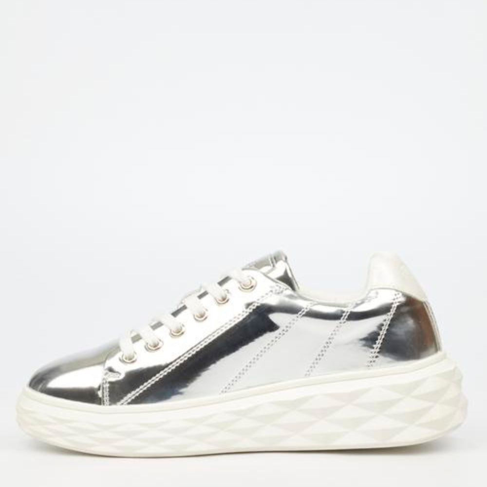 Silver Chunky Miss Black Sneaker  - Choo 1