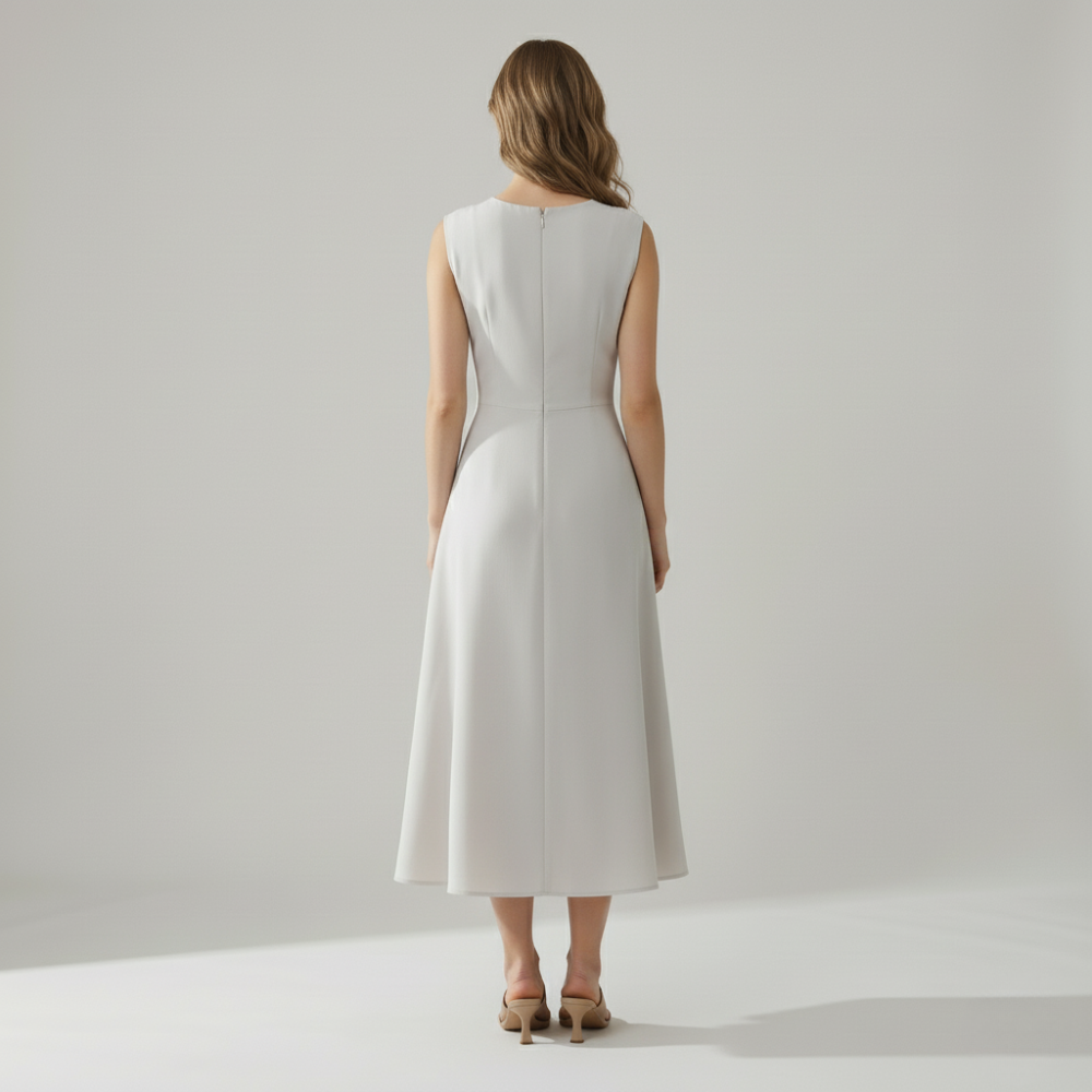 Lotus Lane - Stone Sleevless Midi Dress