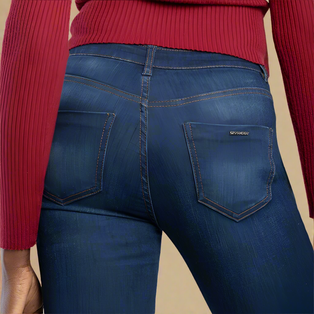 Sissy Boy bootleg jeans with plain back pockets

