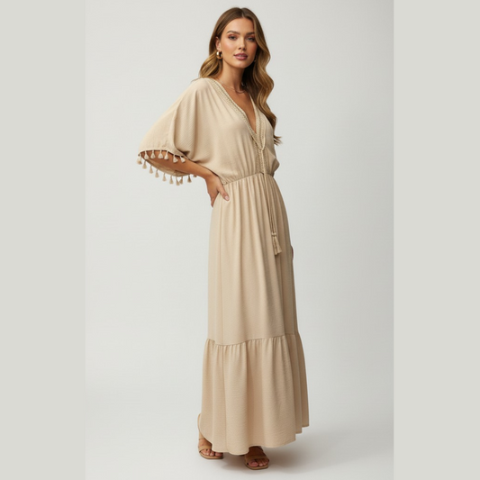 Desert Dream- Beige Kaftan Dress