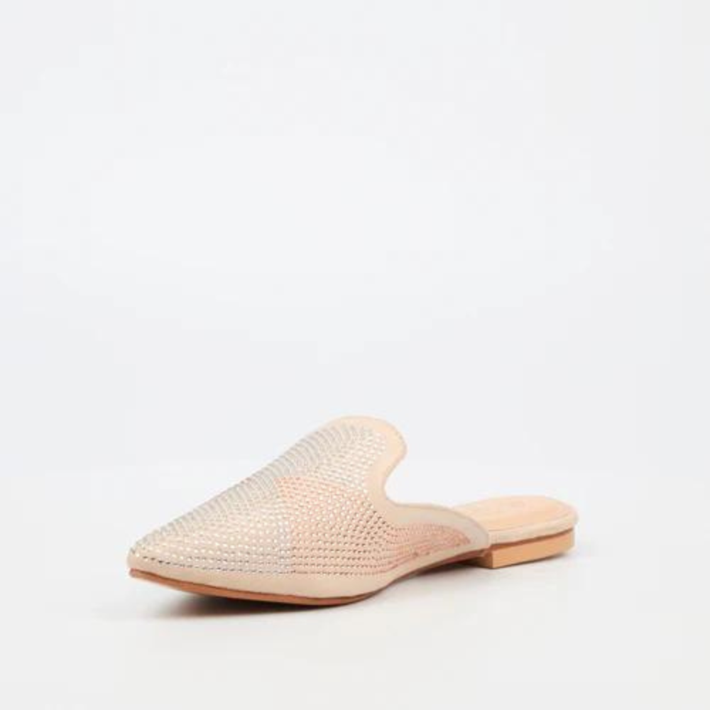 Zurich 2 - Nude Diamante Flats