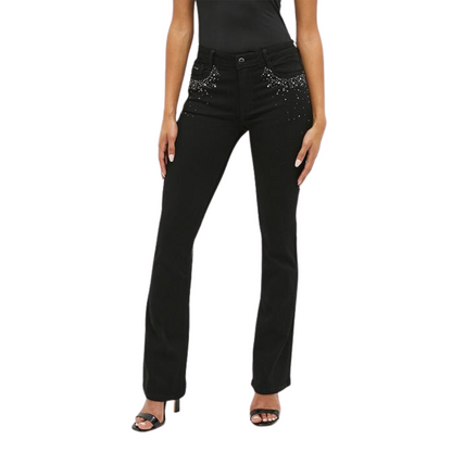 Dahlia - Mid Rise Bootleg Jean With Bling